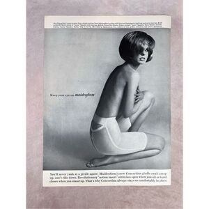 Vintage 1965 Maidenform Lined Girdle Woman Print Advertisement